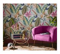 Envy Eden Day Wallpaper | Paste the Wall Application | Blue Leaf Wallcovering | Eco-Friendly