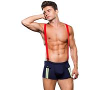 Envy Fireman Costume Set Bottom with Suspenders (2 Piece)