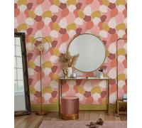 Envy Mood Retro Geometric Wallpaper in Pink Envy Pink