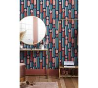 Envy Morse Geometric Wallpaper in Pink Envy Pink