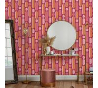 Envy Morse Neutrals Pink Geometric Wallpaper