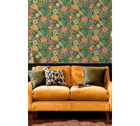 Envy Oopsy Daisy Forest Green Floral Wallpaper Envy Green