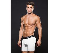 Envy Small/Medium White Men's Baci Micro Low Rise Logo Athleti Boxer