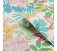 Envy So Exotic Day Floral Wallpaper | Paste The Wall Application | White Floral Wallcovering | Eco-Friendly