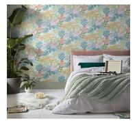 Graham & Brown Envy So Exotic Day Floral Wallpaper | Paste the Wall Application | White Floral Wallcovering | Eco-Friendly