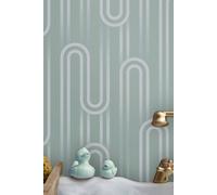 Envy Ups n Downs Geometric Wallpaper in Green Envy Green