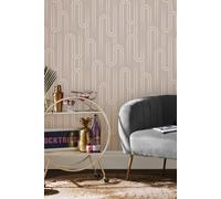 Envy Ups n Downs Geometric Wallpaper in Pink Envy Pink