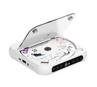 ENVYCLOUD CD Player Portable with Stereo Speakers, Rechargeable Portable Player with Bluetooth for Home with Headphones, Support CD/AUX/USB,White