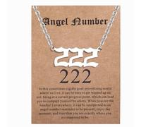 ENVYOU Angel Numbers Necklace 000 111 222 333 444 555 666 777 888 999 Gold Jewelry Gift for Women Girls, Gold, No Gemstone