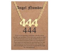 ENVYOU Angel Numbers Necklace 000 111 222 333 444 555 666 777 888 999 Gold Jewelry Gift for Women Girls, Gold, No Gemstone