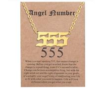 ENVYOU Angel Numbers Necklace 000 111 222 333 444 555 666 777 888 999 Gold Jewelry Gift for Women Girls, Gold, No Gemstone