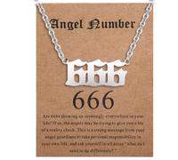 ENVYOU Angel Numbers Necklace 000 111 222 333 444 555 666 777 888 999 Gold Jewelry Gift for Women Girls, Gold, No Gemstone