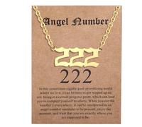 ENVYOU Angel Numbers Necklace 000 111 222 333 444 555 666 777 888 999 Gold Jewelry Gift for Women Girls, Gold, No Gemstone