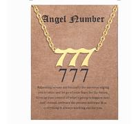 ENVYOU Angel Numbers Necklace 000 111 222 333 444 555 666 777 888 999 Gold Jewelry Gift for Women Girls, Gold, No Gemstone