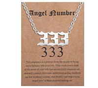 ENVYOU Angel Numbers Necklace 000 111 222 333 444 555 666 777 888 999 Gold Jewelry Gift for Women Girls, Gold, No Gemstone