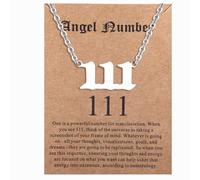 ENVYOU Angel Numbers Necklace 000 111 222 333 444 555 666 777 888 999 Gold Jewelry Gift for Women Girls, Gold, No Gemstone