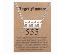 ENVYOU Angel Numbers Necklace 000 111 222 333 444 555 666 777 888 999 Gold Jewelry Gift for Women Girls, Gold, No Gemstone