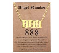 ENVYOU Angel Numbers Necklace 000 111 222 333 444 555 666 777 888 999 Gold Jewelry Gift for Women Girls, Gold, No Gemstone