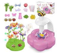 Envyvip Fabric Flower Bouquets Toys with Light & Music, Deluxe DIY Arts and Crafts Kits for Kids 4-10 Year Old with Ribbons, Fridge Magnets, Greeting Cards