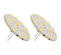enwant G4 Back Pin Flat LED Lights Bulbs, 2W, Vertical Leads Warm White Cool White Puck Lights AC/DC 12V-24V, G4 Bi-Pin Base Under Cabinet Light LED Disc Bulb, 2 Pack (Warm White)