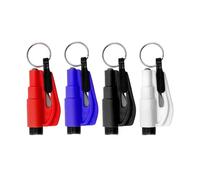 EnweiBingshi 4 Pcs Car Window Breakers, Seat Belt Cutter, Emergency Keychains, 2-in-1 Car Escape Tool--Mini Safety Hammer and Seatbelt Cutter for Land and Underwater (white)