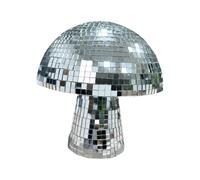 EnweiBingshi Mushroom Disco Ball - Silver Glitter Mirror Ball for Home Decor, Stage Props, DJ Light Effects, School Parties & Table Decoration(silver)