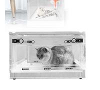 EnweKapu Pet Dog Cat Animal Oxygen ICU Cage, Breathable Foldable Pet Atomization Box, Puppy Incubator, Nebulization, 4 Chassis Pulleys, Tasteless, Compatible with Various Atomizers,SMALL