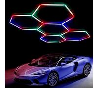 EnweMahi Hexagon LED Garage Lights, RGB Color Changing Honeycomb Lights - Auto Shop, Gym, Workshop 5 Pack