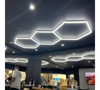 EnweMahi Honeycomb LED Ceiling Lights, DIY Honeycomb Lights, High Brightness, Seamless Connectivity, Hexagon LED Lights for Shopping Mall, Studio, Gym, Games Room 3 holes B