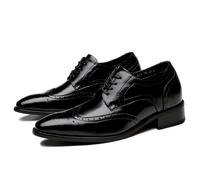 ENWIND Classic Lace-Up Dress Shoes Business Oxfords for Men Wedding Party Fashion Wingtip Shoes,Black,8.5 UK