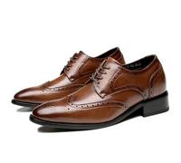 ENWIND Classic Lace-Up Dress Shoes Business Oxfords for Men Wedding Party Fashion Wingtip Shoes,Brown,5 UK