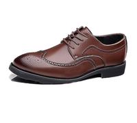 ENWIND Men's Brogue Wingtip Retro Business Oxford Shoes Classic Leather Round Toe Lace Up Wedding Formal Dress Shoes Derby Shoes,Brown,12 UK