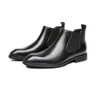 ENWIND Men's Chelsea Dress Boots Casual Slip On Ankle Boots Classic Business Leather Shoes,Black,8.5 UK