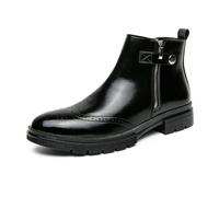 ENWIND Mens Chukka Boots Side Zipper Causal Pull On Dress Boots For Men,Black,6 UK