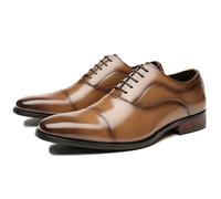 ENWIND Mens Formal Dress Shoes Modern Classic Slip On Oxfords Business Wedding Work Lace-ups,Brown,9 UK