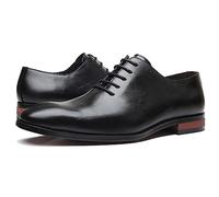 ENWIND Mens Formal Oxford Wedding Dress Shoes Lace Up Derby Shoes Business Casual Leather Shoes for Men,Black,10 UK