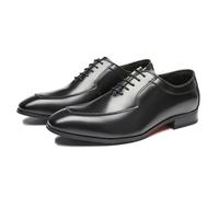 ENWIND Men's Genuine Leather Oxford Dress Shoes Lace Up Formal Business Shoes for Wedding, Party & Office Wear,Black,5.5 UK