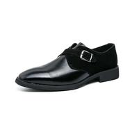ENWIND Men's Leather Oxford Dress Shoe Buckle Strap Low Top Loafers Business Wedding Party Formal Shoes,Black,11.5 UK