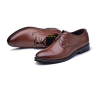 ENWIND Men's Matte Cap Toe Dress Shoes Classic Formal Oxford Soft Leather Shoes Business Derby for Men,Brown,9 UK