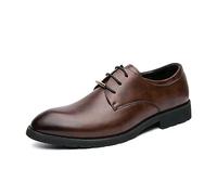 ENWIND Men's Office Work Formal Dress Shoes Lace Up Brogues Business Shoes for Evening Party Wedding,Brown,9 UK