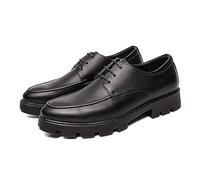 ENWIND Men's PU Leather Lace Up Oxfords Black Round Toe Non-Slip Business Formal Derby Shoes Work Office Dress Shoes,Black,7.5 UK