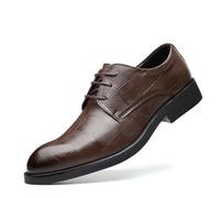 ENWIND Men's Retro Lace Up Dress Shoes Modern Formal Business Oxford Casual Leather Shoes,Brown,7 UK