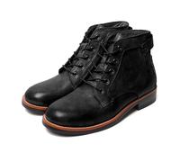 ENWIND Men's Round Toe Biker Riding Boots Lace Up Tactical Army Boots Lightweight Combat Boots,Black,5 UK