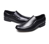 ENWIND Men's Slip-On Loafers Formal Dress Shoes Square Toe Modern Bussiness Oxford Shoes,Black,5.5 UK