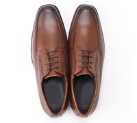 ENWIND Men's Square Toe Formal Comfortable Lace-up Oxford Shoes for Weddings, Business, Office, Prom,Brown,11.5 UK