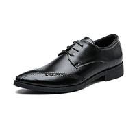 ENWIND Mens Wingtip Brogues Mens Casual Dress Shoes Lace Up Fashion Leather Shoes,Black,7 UK