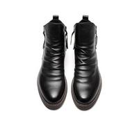 ENWIND Round Toe Ankle Boots for Men Double Side Zip Business Dress Oxford Booties Casual High Top Chukka Boots,Black,10 UK