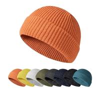 Enwokran Night Reflective Silk Knitted Hat,Warm Cuffed Winter Knit Hat Cap for Running Outdoor Sports,Reflective Hats Running Beanies Caps (Orange)