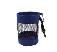 ENWWCH 1Pc Golf Ball Pouch Bag with Drawstring Closure Mesh Nylon and Hanging Plastic Clip Convenient to Hang On for Practice(M Blue)