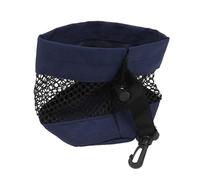 ENWWCH 1Pc Golf Ball Pouch Bag with Drawstring Closure Mesh Nylon and Hanging Plastic Clip Convenient to Hang On for Practice(L Blue)